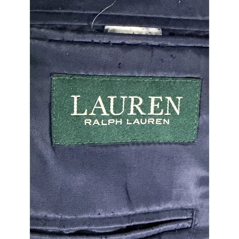 Lauren Ralph Lauren Men 42L Blue Houndstooth Glen Plaid Blazer Summer Blend
